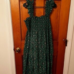 Hill House Green Floral Nap Dress XL
